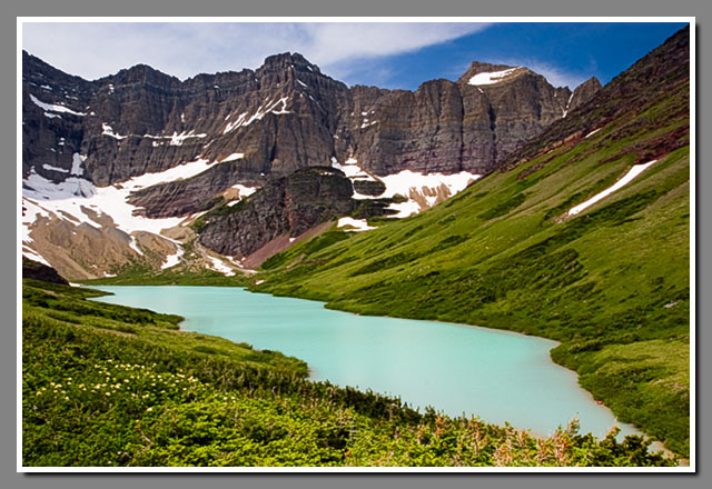 Cracker Lake, Glacier National Park, Montana, glacial