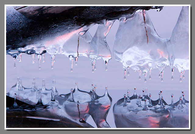 Iceshrooms, ice mushrooms, Lake Joanis, Stevens Point, Wisconsin